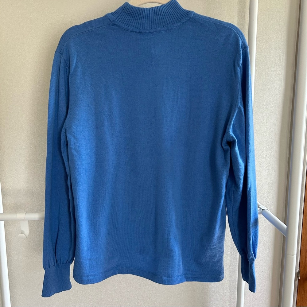 Basler blue wool turtleneck